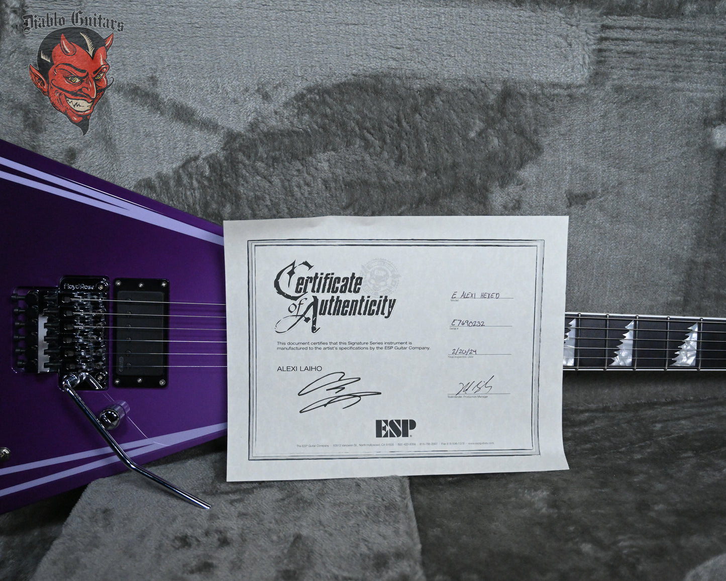 ESP Alexi Laiho Signature Hexed Purple Fade with Pinstripes 2023 w/OHSC