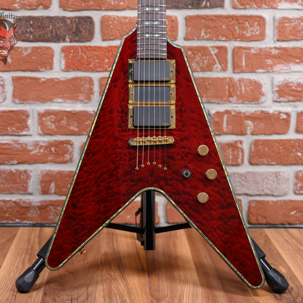Schecter Hellraiser V-1 Quilted Maple Top Black Cherry 2008 w/Gigbag