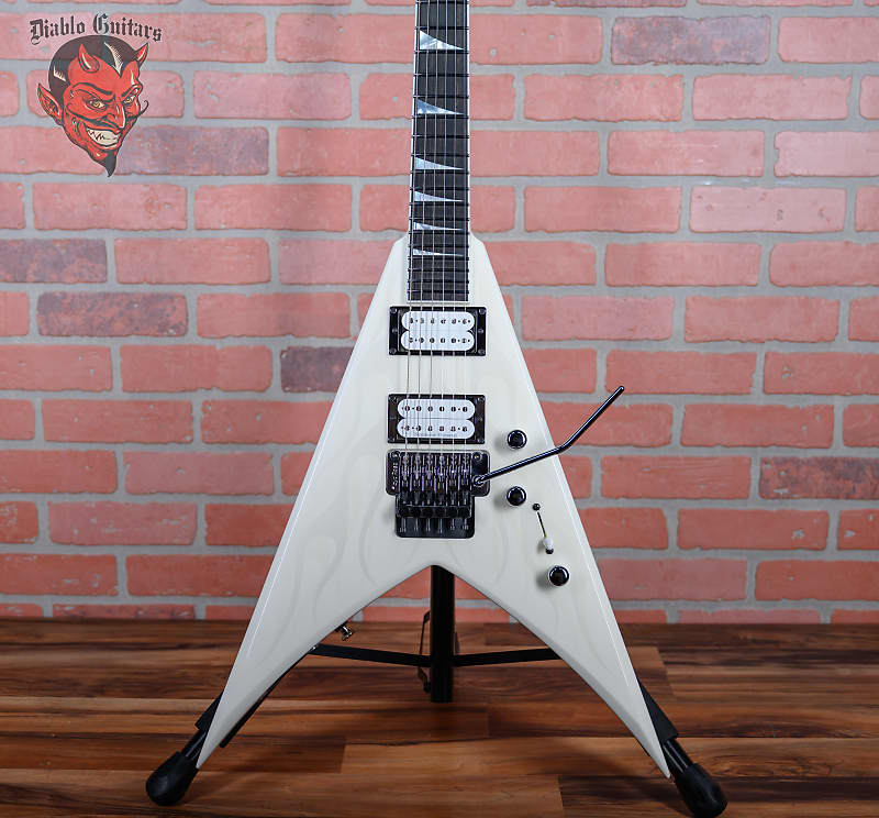 Jackson USA Custom Shop King V White Ghost Flames 2024 w/OHSC