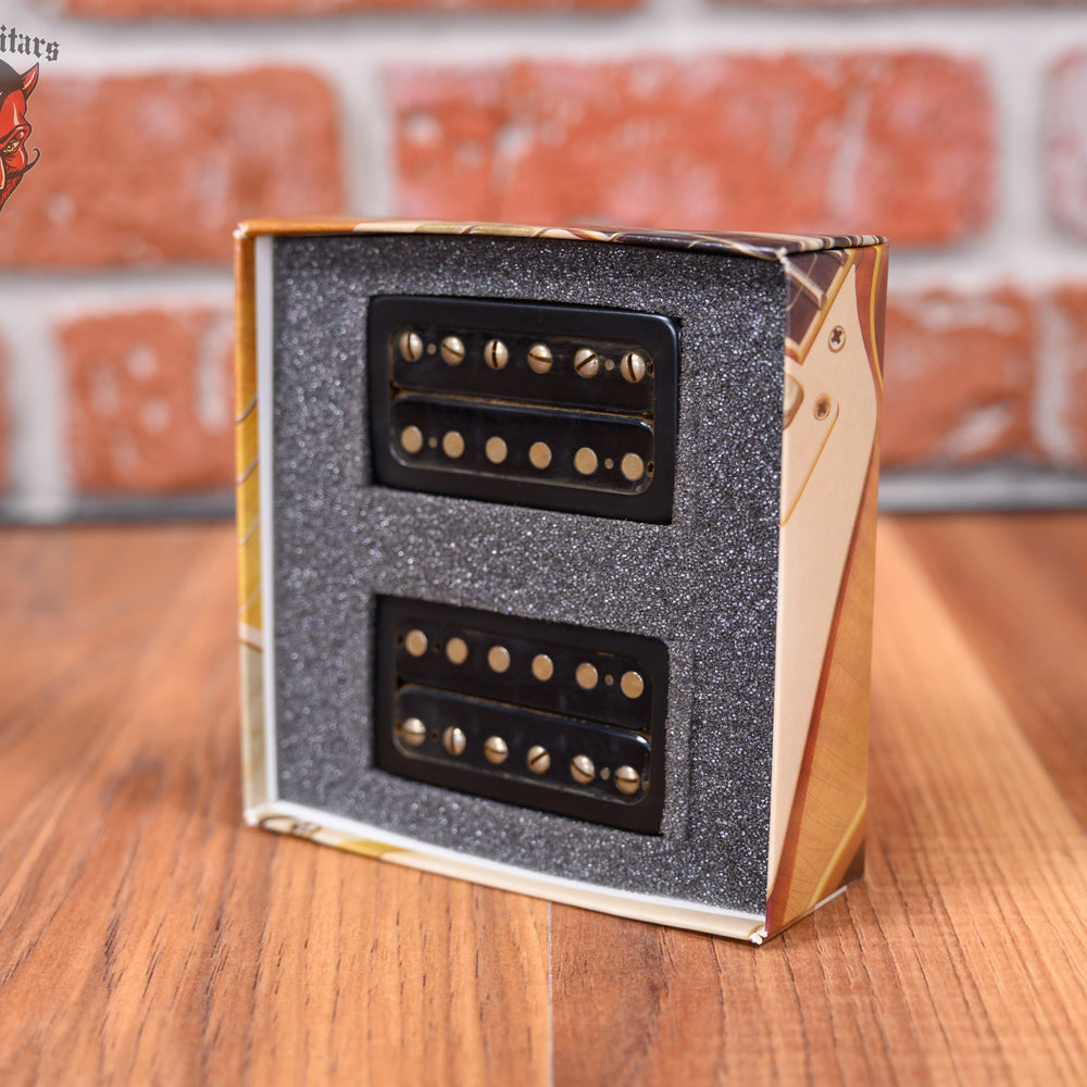 
                      
                        Bare Knuckle Polymath Humbucker Set Black TV Covers/ Aged Black Bobbins with Aged Nickel Screws in 50mm Standard Spacing
                      
                    