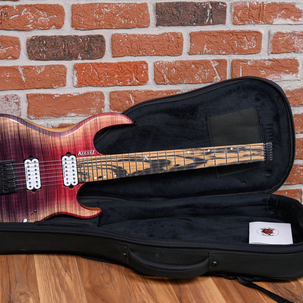 Kiesel K-Series Headless HK7H 7-String 7A Flame Maple Top in Custom Arctic Fade finish 2022 w/OSSC