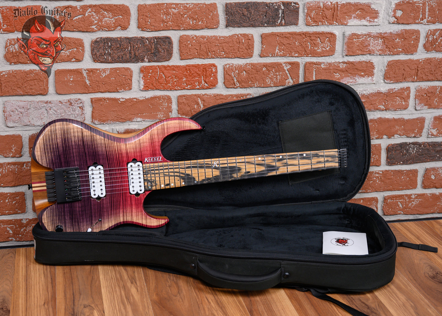 Kiesel K-Series Headless HK7H 7-String 7A Flame Maple Top in Custom Arctic Fade finish 2022 w/OSSC