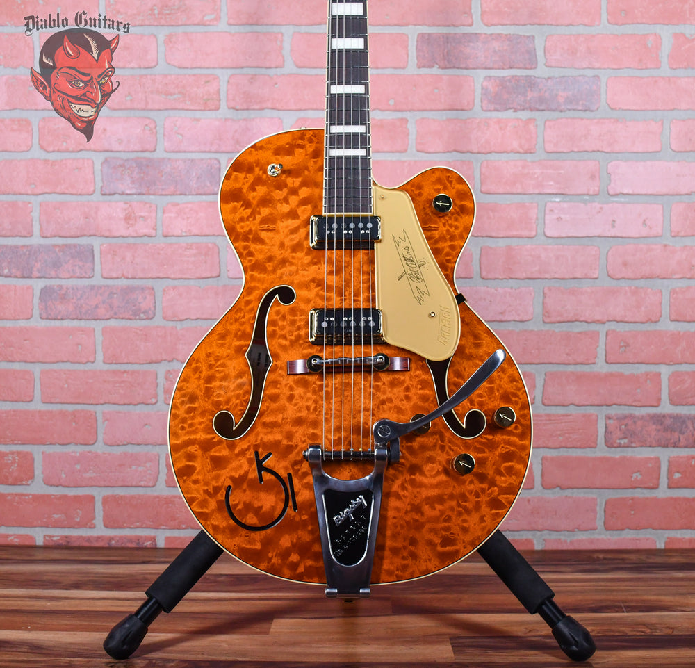 Gretsch G6120TGQM-56 Limited Edition Quilt Classic Chet Atkins Hollow Body with Bigsby Roundup Orange Stain Lacquer 2024 w/OHSC