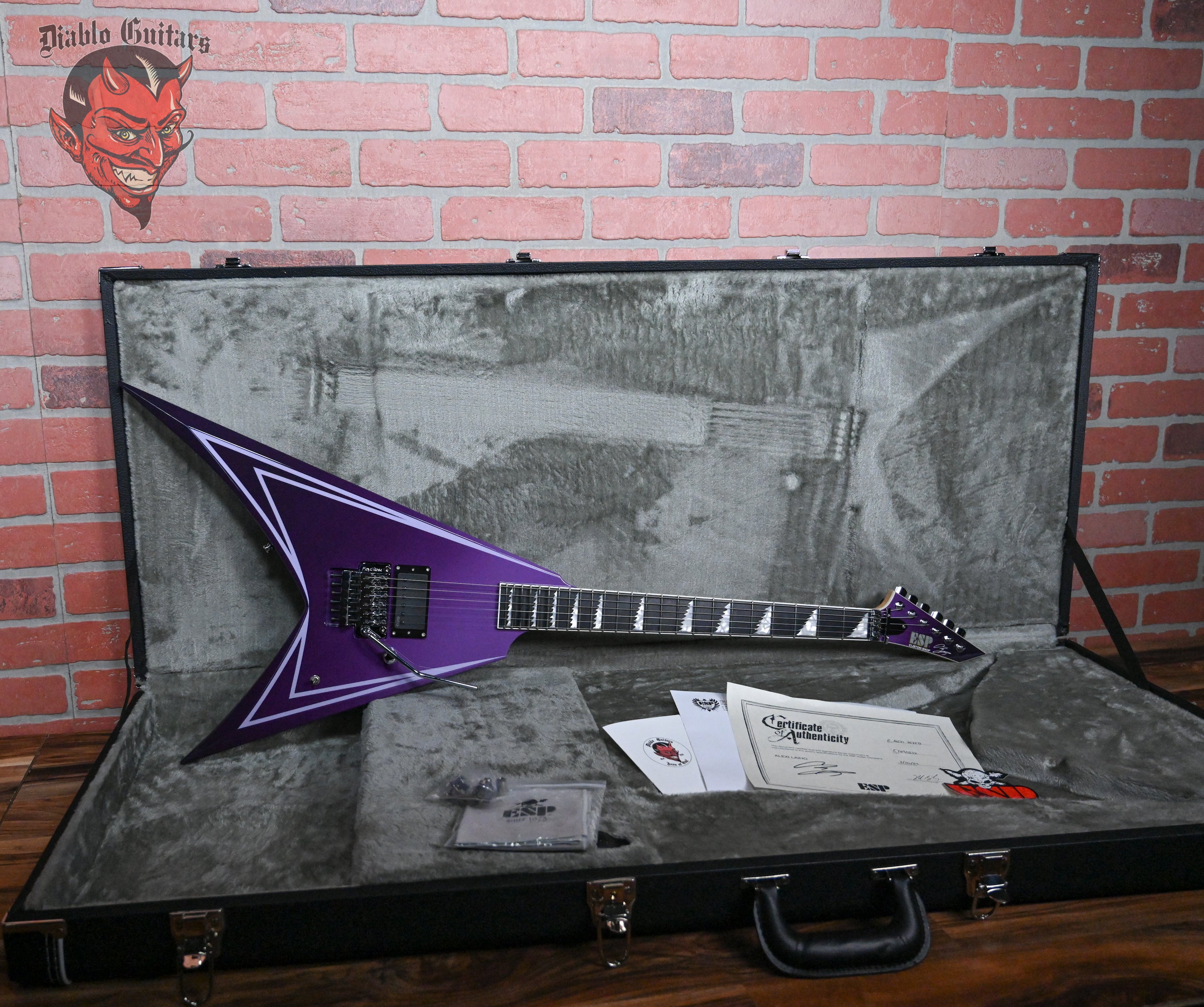 ESP Alexi Laiho Signature Hexed Purple Fade with Pinstripes 2023 w/OHSC