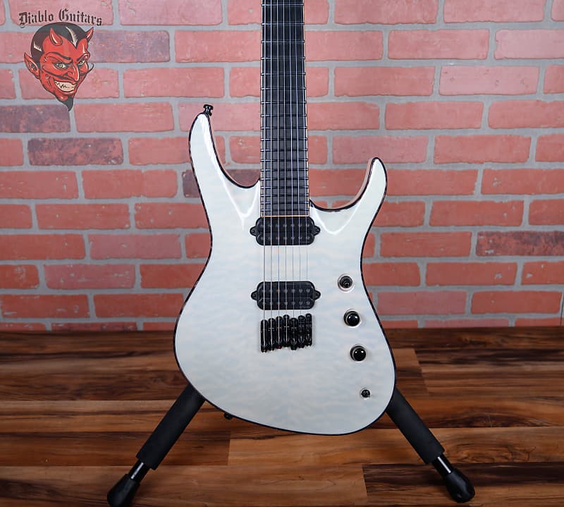 Jackson USA Series Chris Broderick Signature HT7 Soloist Quilted Maple Transparent White 2020 w/OHSC