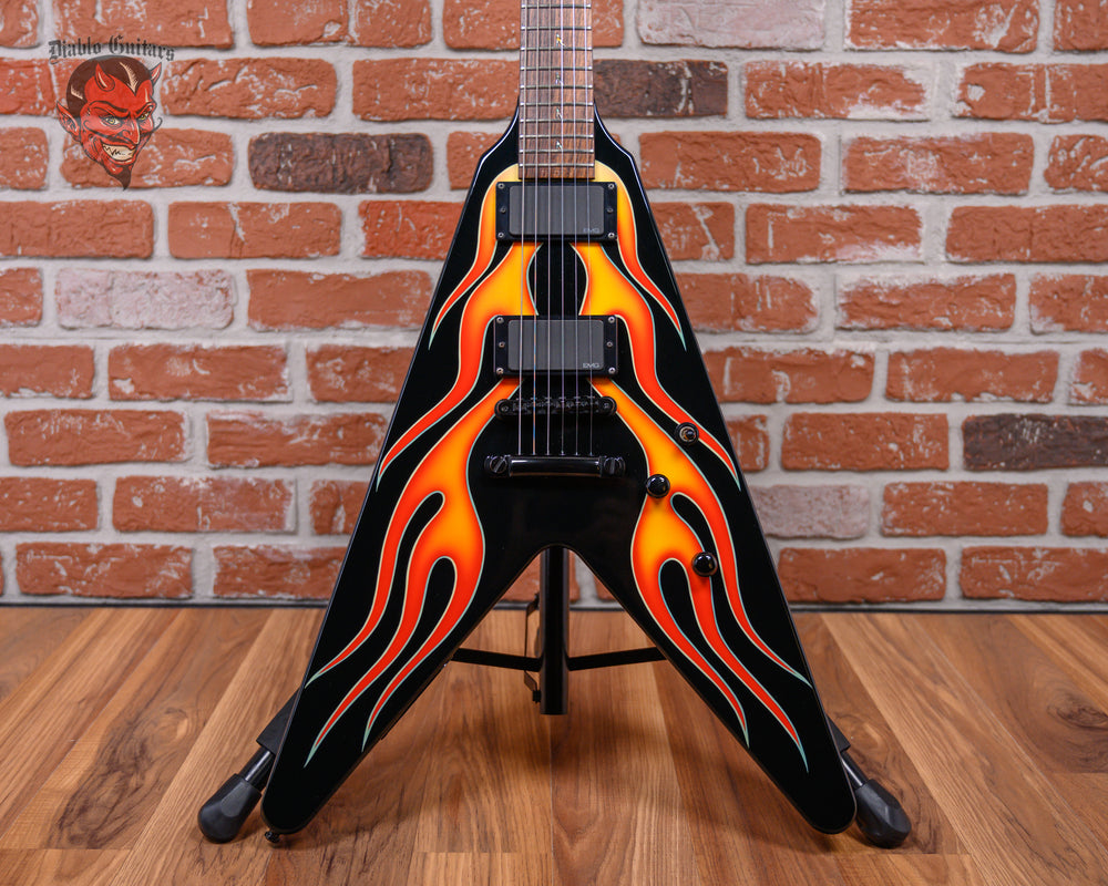 ESP Custom Shop James Hetfield JH-1 Black w/ Flame Graphic #003/200 Limited Edition 1997 w/OHSC