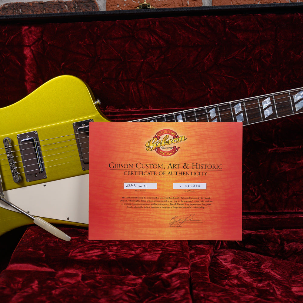 
                      
                        Gibson Custom Art & Historic Reverse Firebird HSF-5 Maestro Lime Green Metallic 2001 w/OHSC
                      
                    