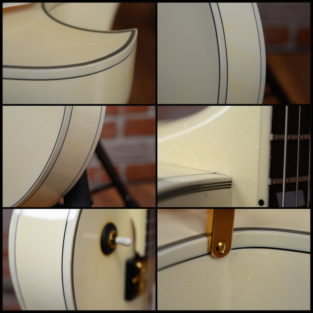 
                      
                        Gibson Custom art & Historic 10th Anniversary L4 CES White Diamond Sparkle 2003 w/OHSC
                      
                    