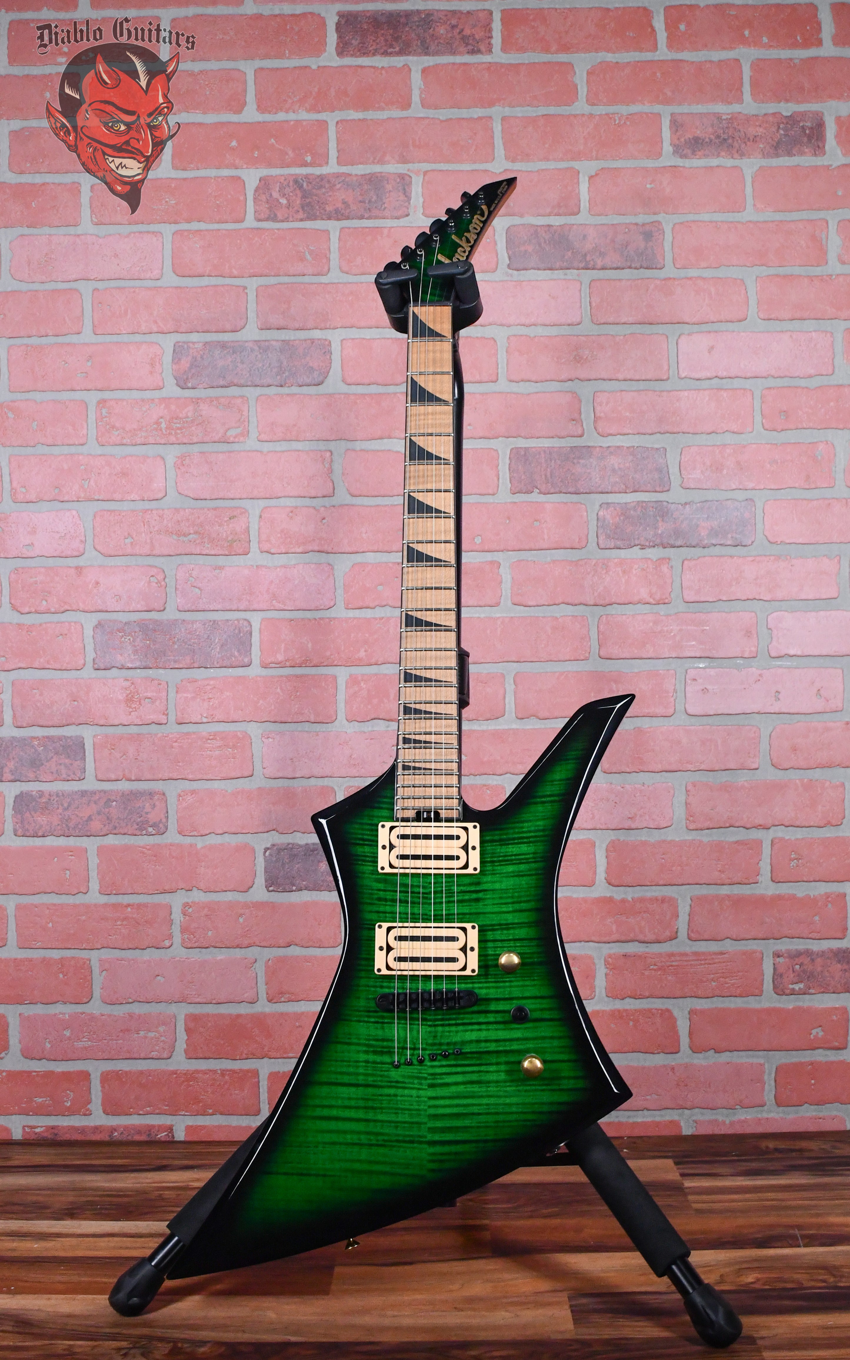 Jackson Usa Custom Shop KE-2H TOM RST Kelly Flame Maple Top Transparent Green Burst 2024 w/OHSC