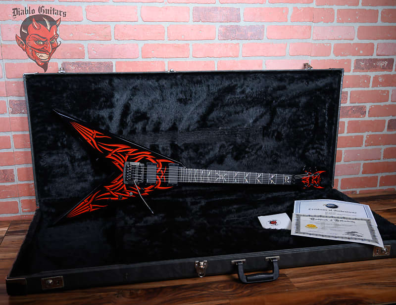 B.C. Rich USA Custom Shop KKV Kerry King 25th Anniversary V #4 of 25  Black with Red Tribal Graphics 2011 w/OHSC