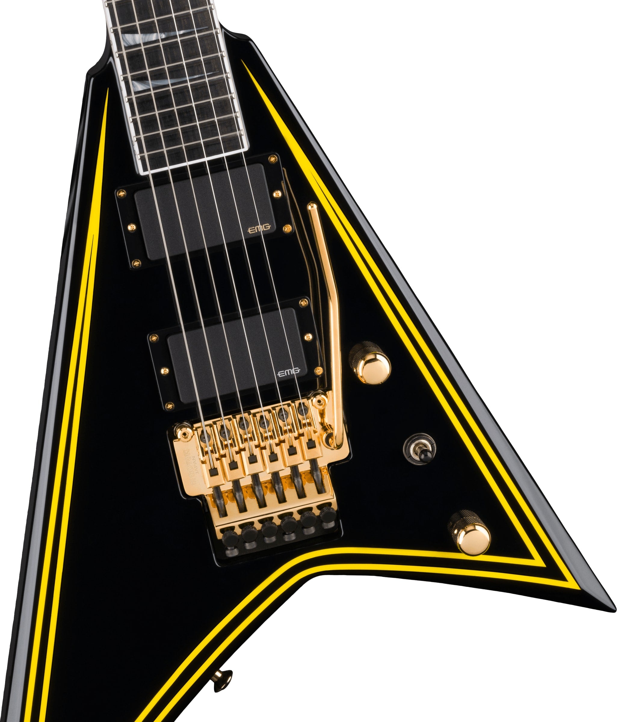 Jackson MJ Series Rhoads RR24MG Black with Yellow Pinstripes 2024 w/OSSC (B-stock)