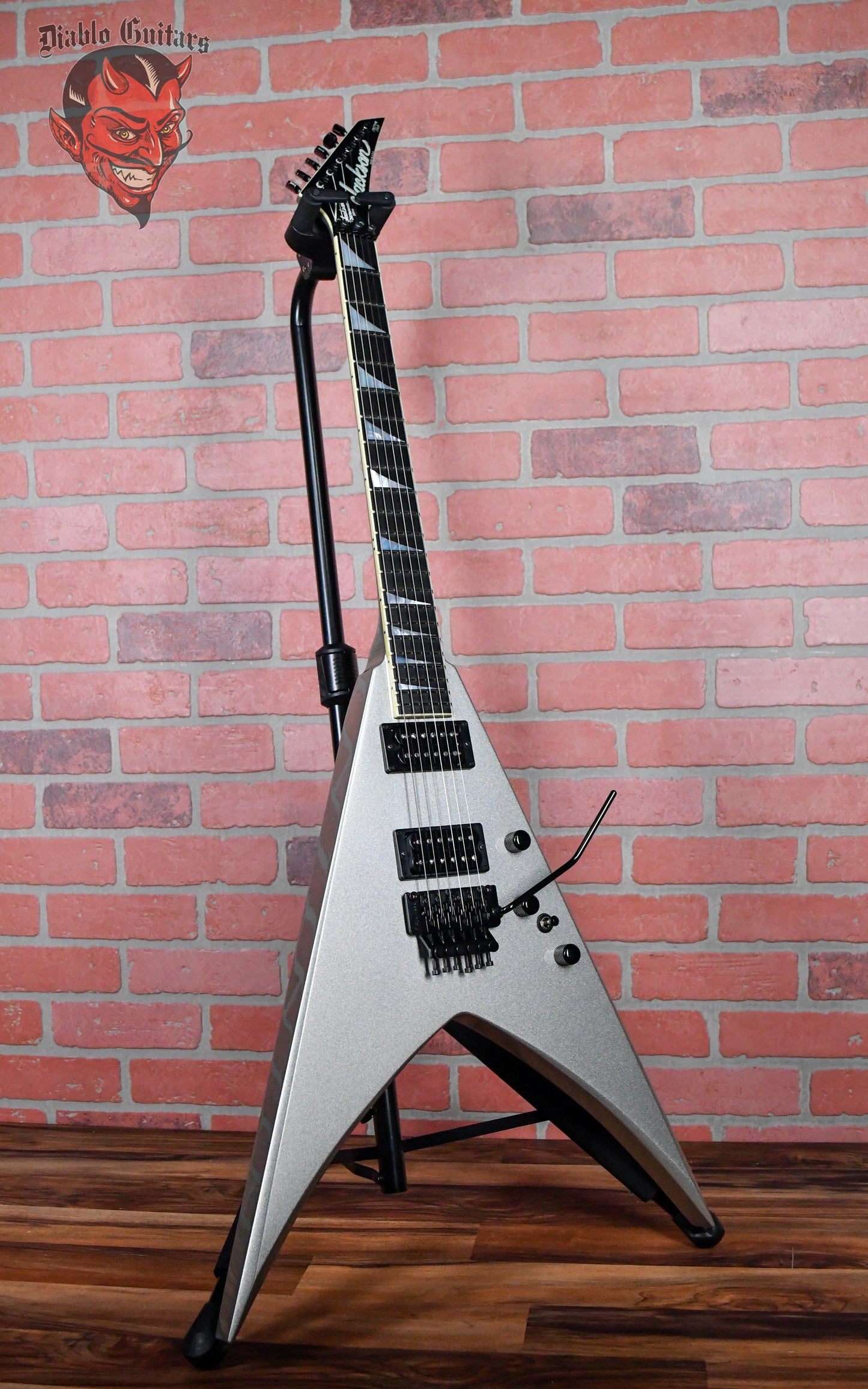 Jackson USA Custom Shop 25th Anniversary Double Rhoads King V #8 of 25 Mercedes Silver 2005 w/OHSC