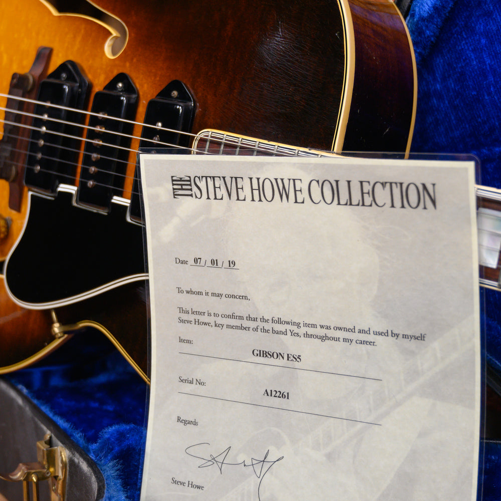 
                      
                        Gibson ES-5 Sunburst 1952 w/Hard Shell Case (owned by Steve Howe)
                      
                    