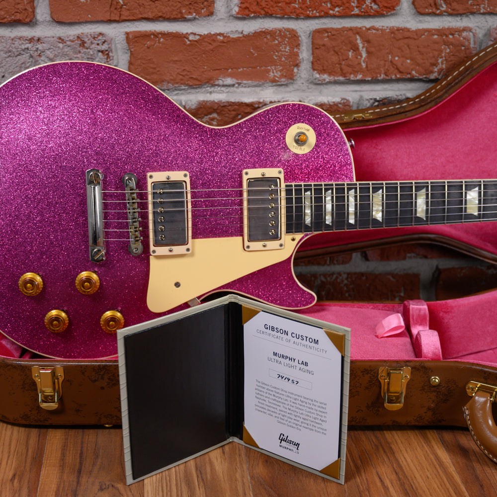 
                      
                        Gibson Custom Shop Dealer Select ‘57 Les Paul Murphy Lab Pink Sparkle Ultra Light Aging 2024 w/OHSC
                      
                    