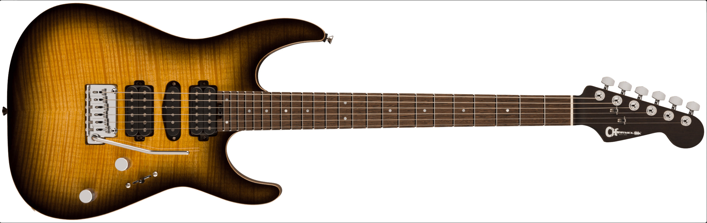Charvel MJ Dinky DK24 HSH 2PT W MAH FM Flame Maple Top in