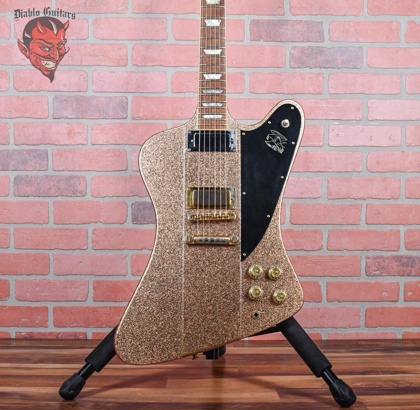 Gibson Custom Shop Original Firebird V 1 of 1 Gold Sparkle Namm 1991 Owned by G.E Smith / Signed and dated by Tom Murphy w/OHSC