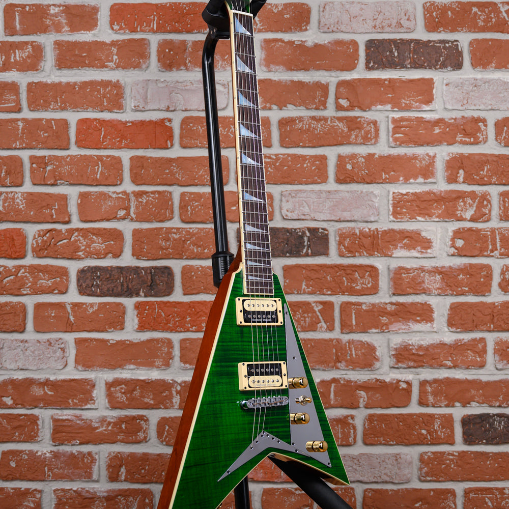 
                      
                        Jackson USA Custom Shop RR 2H TOM FMT MAH Slab Top Rhoads Flame Maple Top in Transparent Green 2024 w/OHSC
                      
                    