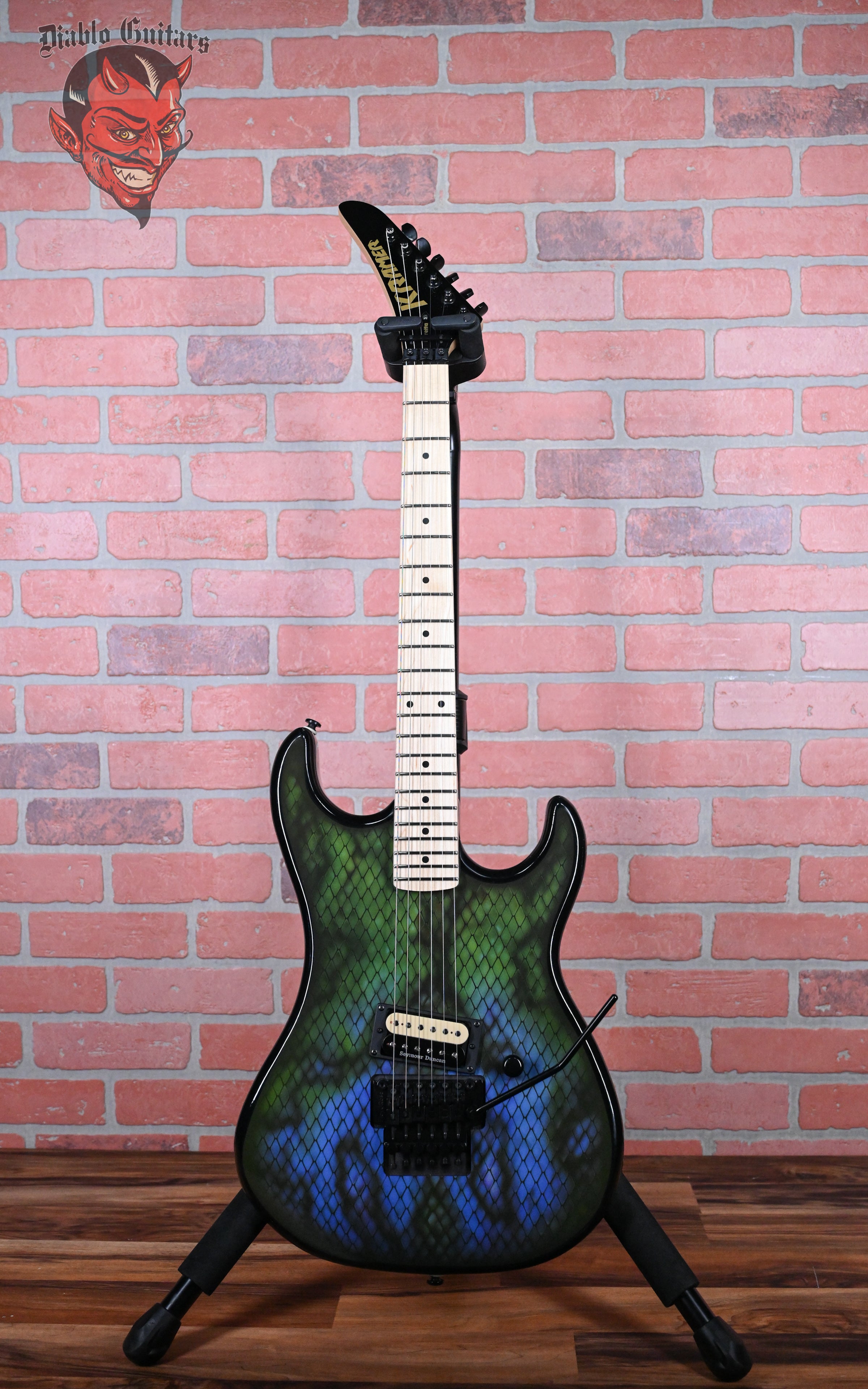 Kramer Baretta Custom Graphics Viper Snakeskin Green Blue Fade 2021 w/Original Gig Bag