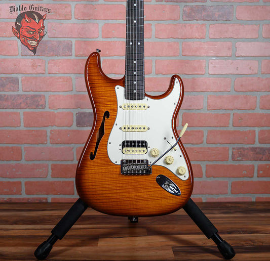 Fender Rarities Series Flame Top Thinline Stratocaster HSS with Rosewood Neck Violin Burst 2020 w/OHSC