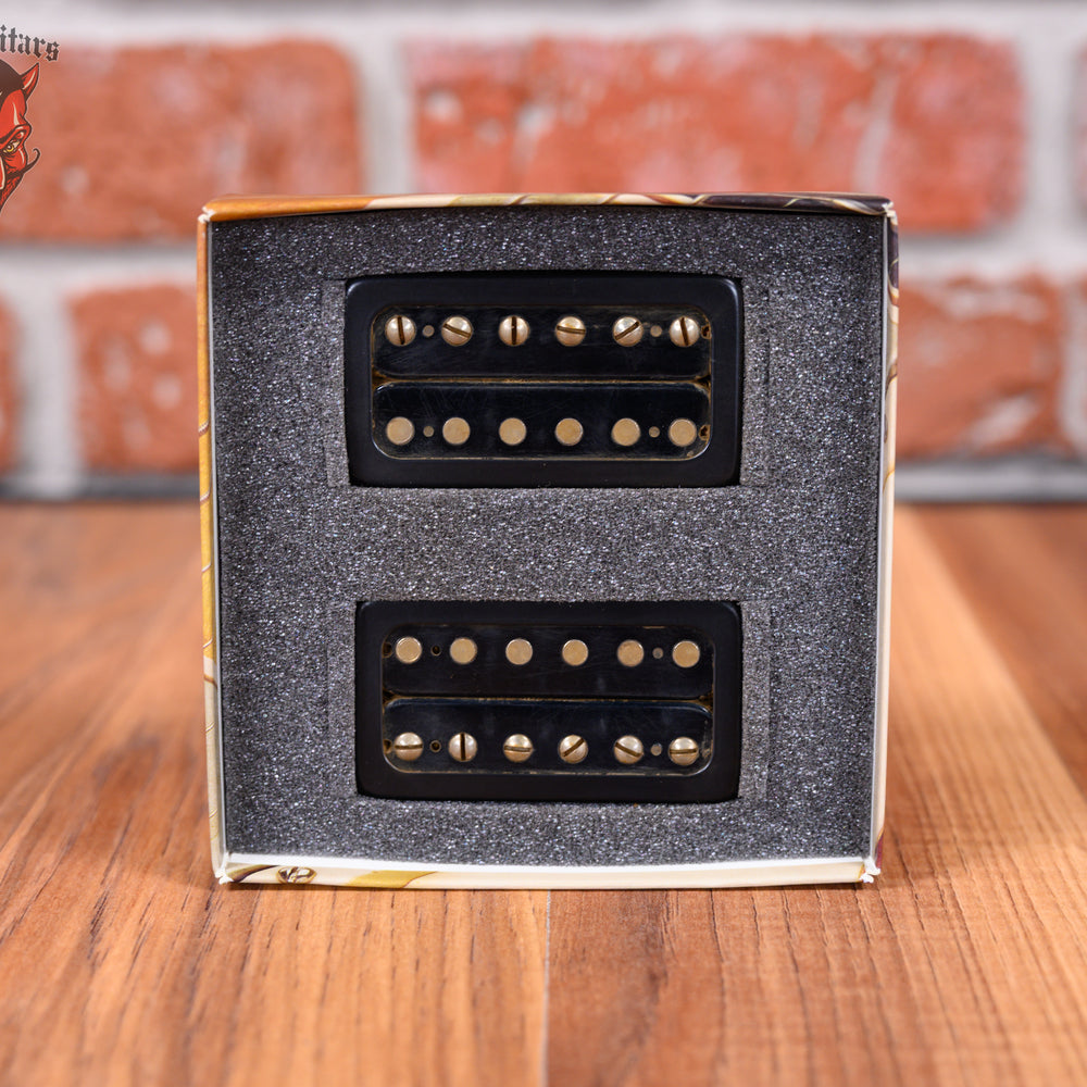 
                      
                        Bare Knuckle Polymath Humbucker Set Black TV Covers/ Aged Black Bobbins with Aged Nickel Screws in 50mm Standard Spacing
                      
                    