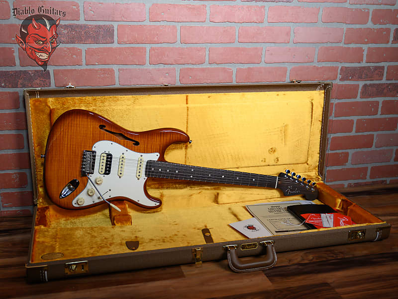 Fender Rarities Series Flame Top Thinline Stratocaster HSS with Rosewood Neck Violin Burst 2020 w/OHSC