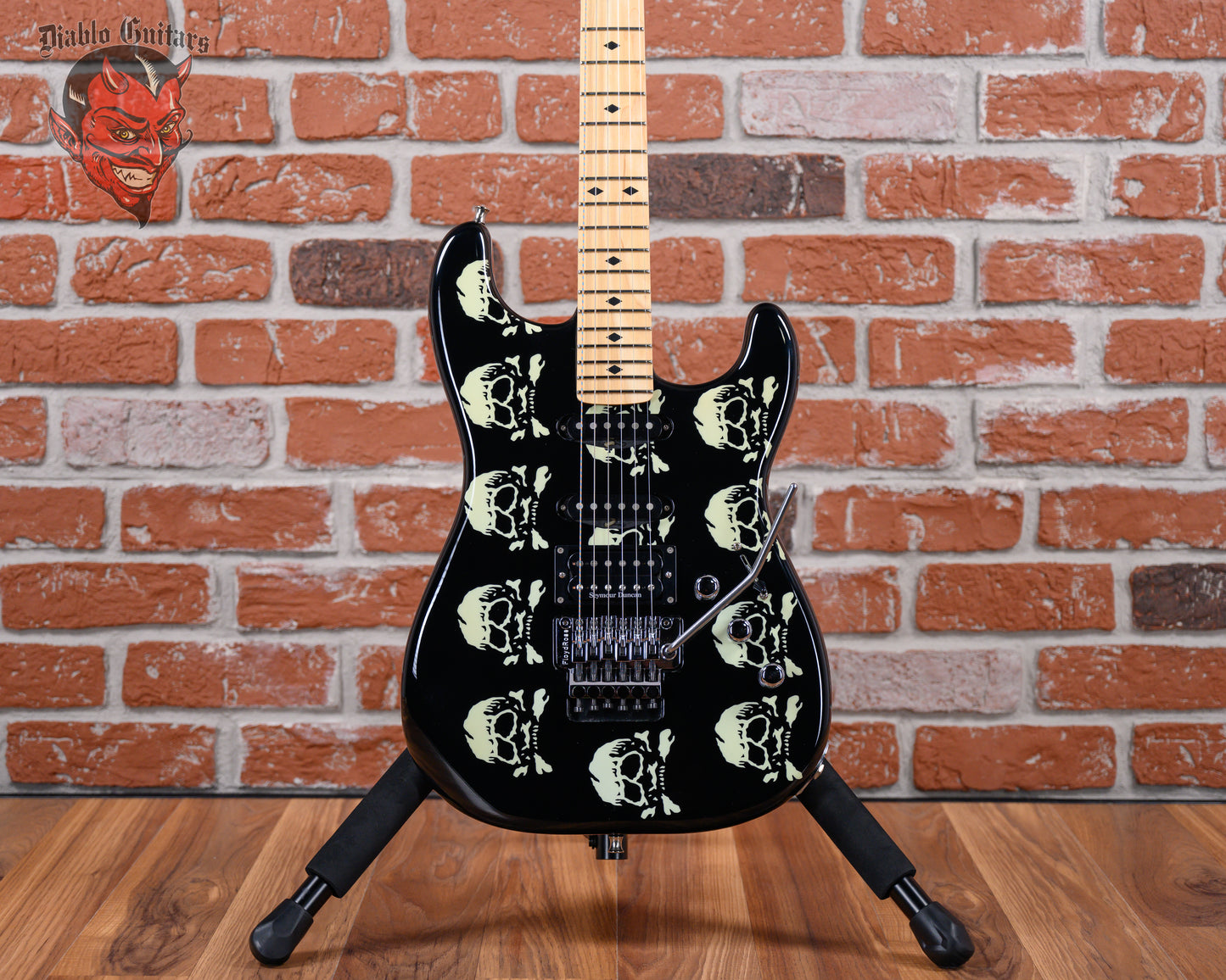 ESP Signature Series Michael Wilton Standard Black with Glow in the Dark Skulls Graphic 2012 w/OHSC