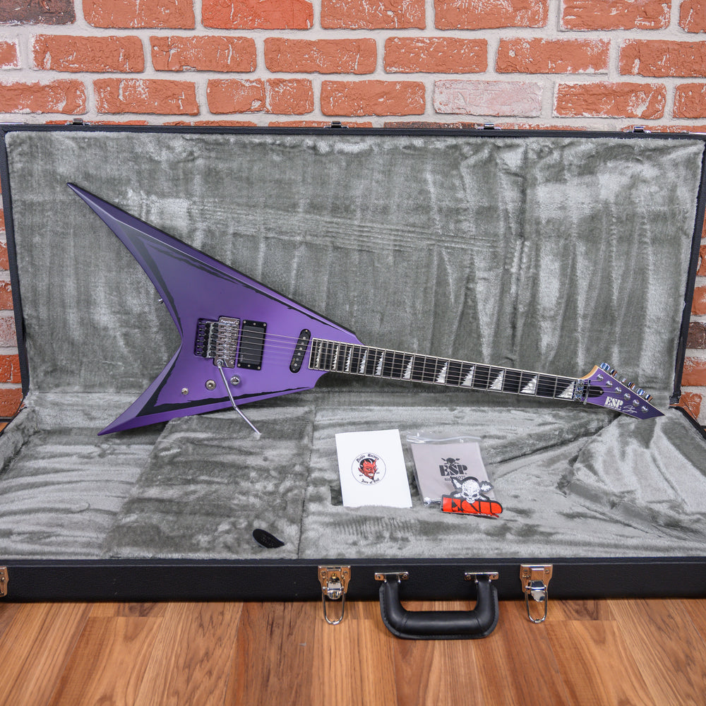 ESP Custom Shop Alexi Laiho Signature Purple Fade Satin w/ Ripped Pinstripes 2022 w/OHSC
