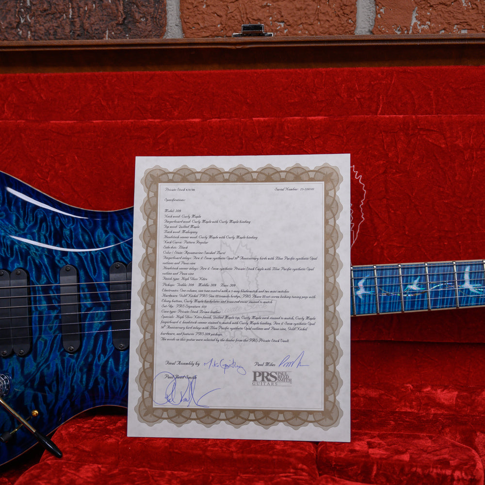 
                      
                        PRS Private Stock #10196 509 Quilt Maple Top Aquamarine Smoke Burst 2023 w/OHSC
                      
                    