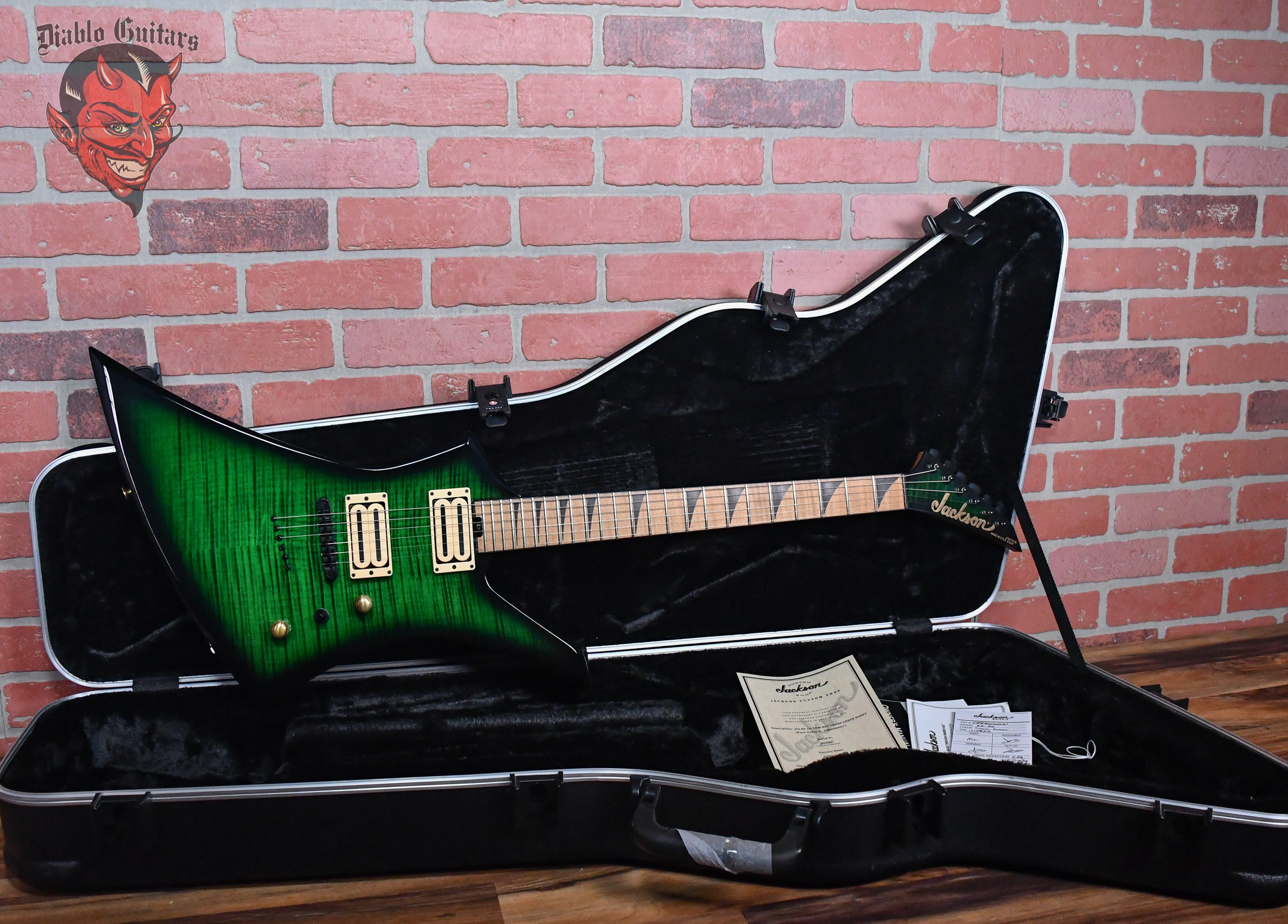 Jackson Usa Custom Shop KE-2H TOM RST Kelly Flame Maple Top Transparent Green Burst 2024 w/OHSC