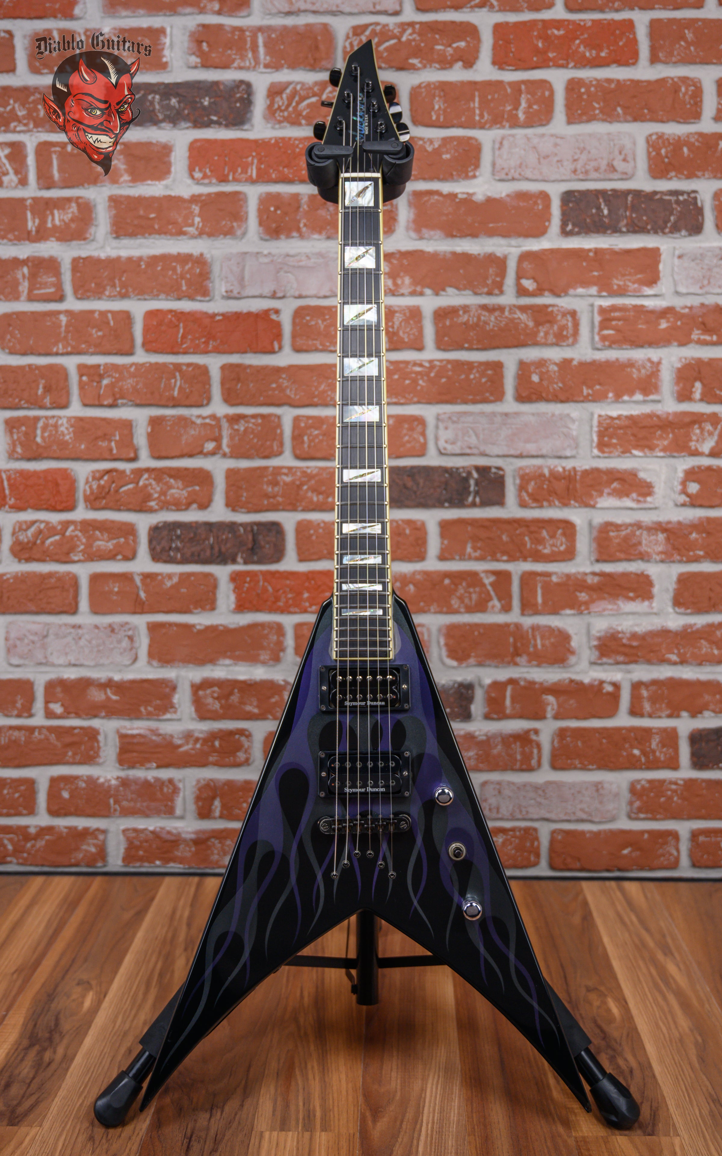 Jackson USA King V KV2T Black Ghost Flames 2003 w/OHSC – Diablo