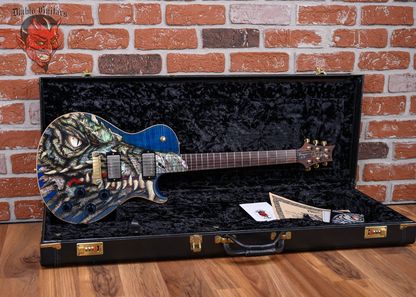 PRS Dragon 2002 Series #32 Curly Maple Top Whale Blue w/Brazilian Rosewood Neck 2002 w/OHSC