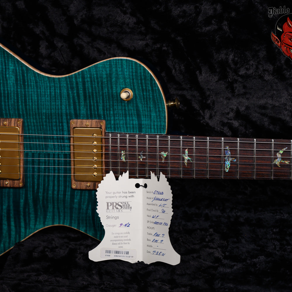 
                      
                        PRS Artist Package Single Cut Flame Maple Top Translucent Turquoise 2001 w/OHSC
                      
                    