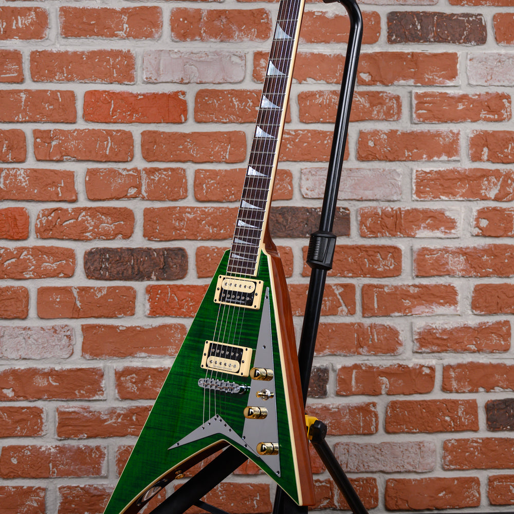 
                      
                        Jackson USA Custom Shop RR 2H TOM FMT MAH Slab Top Rhoads Flame Maple Top in Transparent Green 2024 w/OHSC
                      
                    