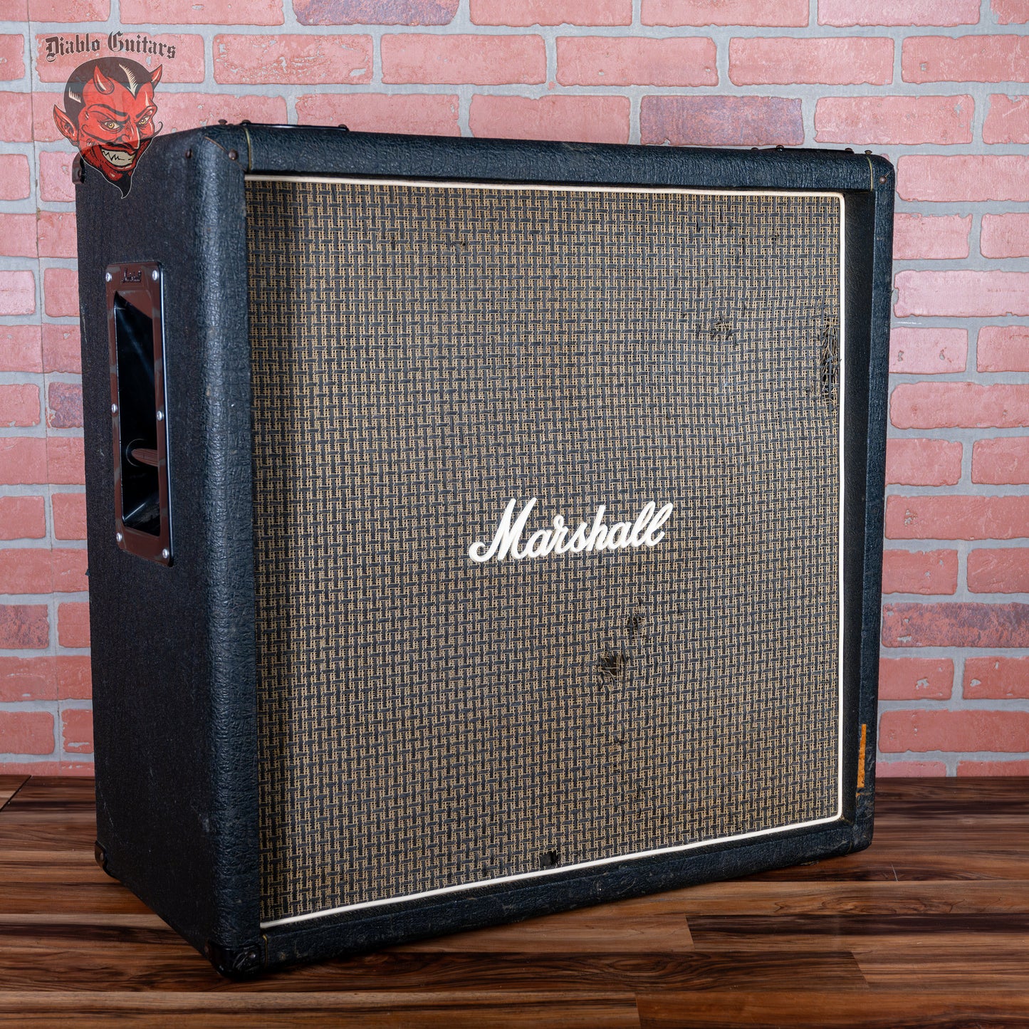 Marshall 1986B 4x12" Cabinet 1976 Black w/ Checkerboard Grill