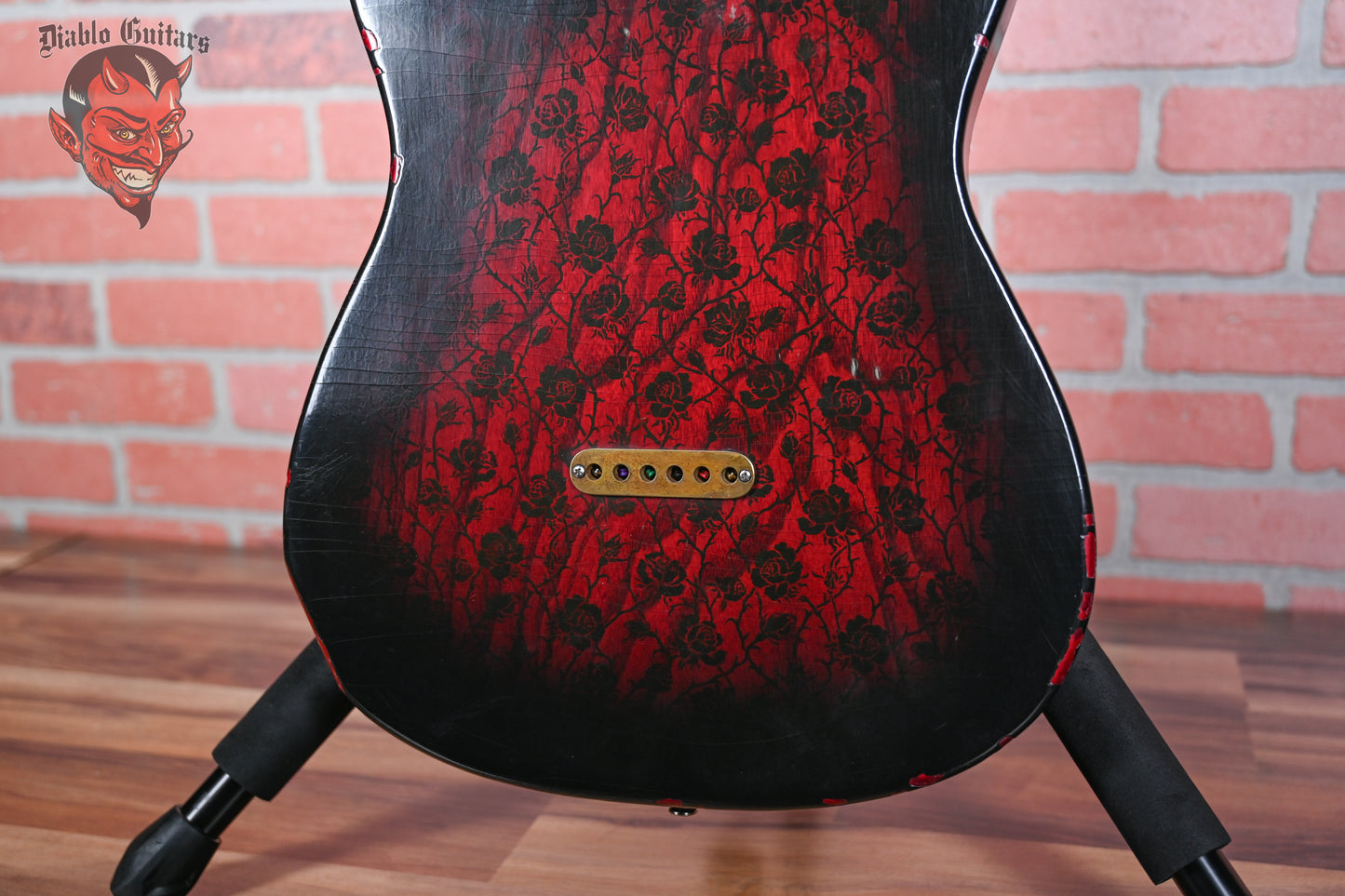 Echopark Clarance Rose Nitro Red Stain Burst with Rose Pattern Relic 2012 w/OHSC