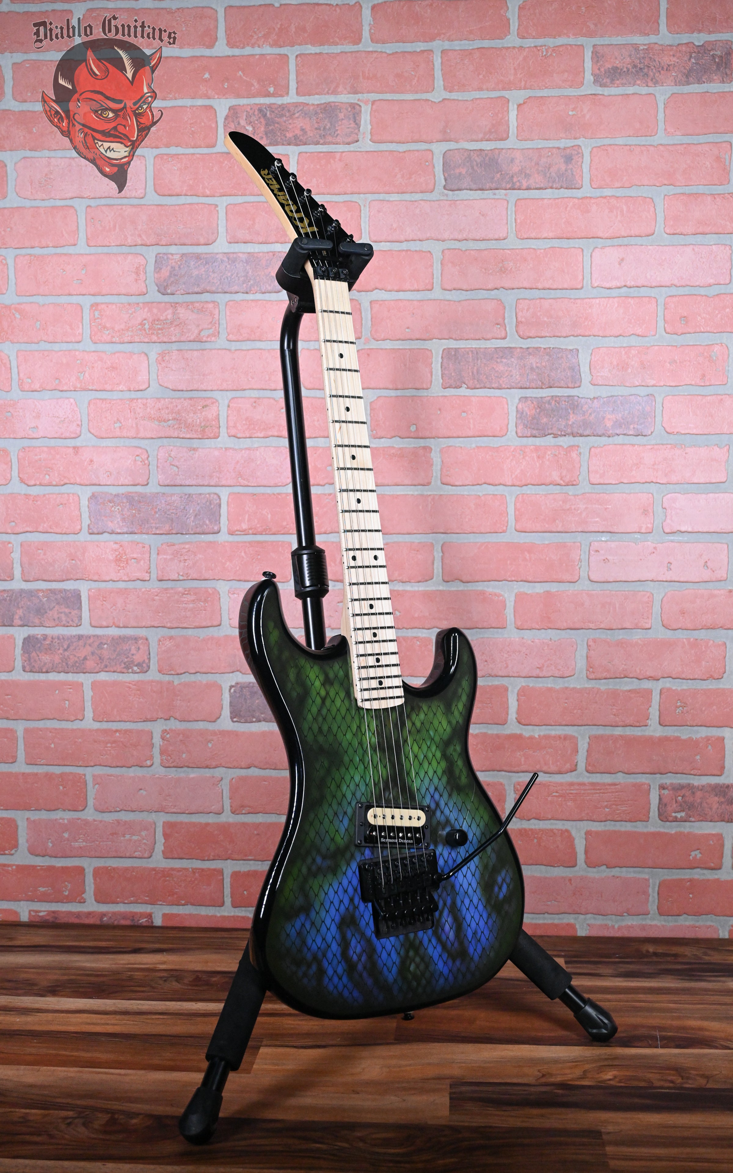 Kramer Baretta Custom Graphics Viper Snakeskin Green Blue Fade 2021 w/Original Gig Bag