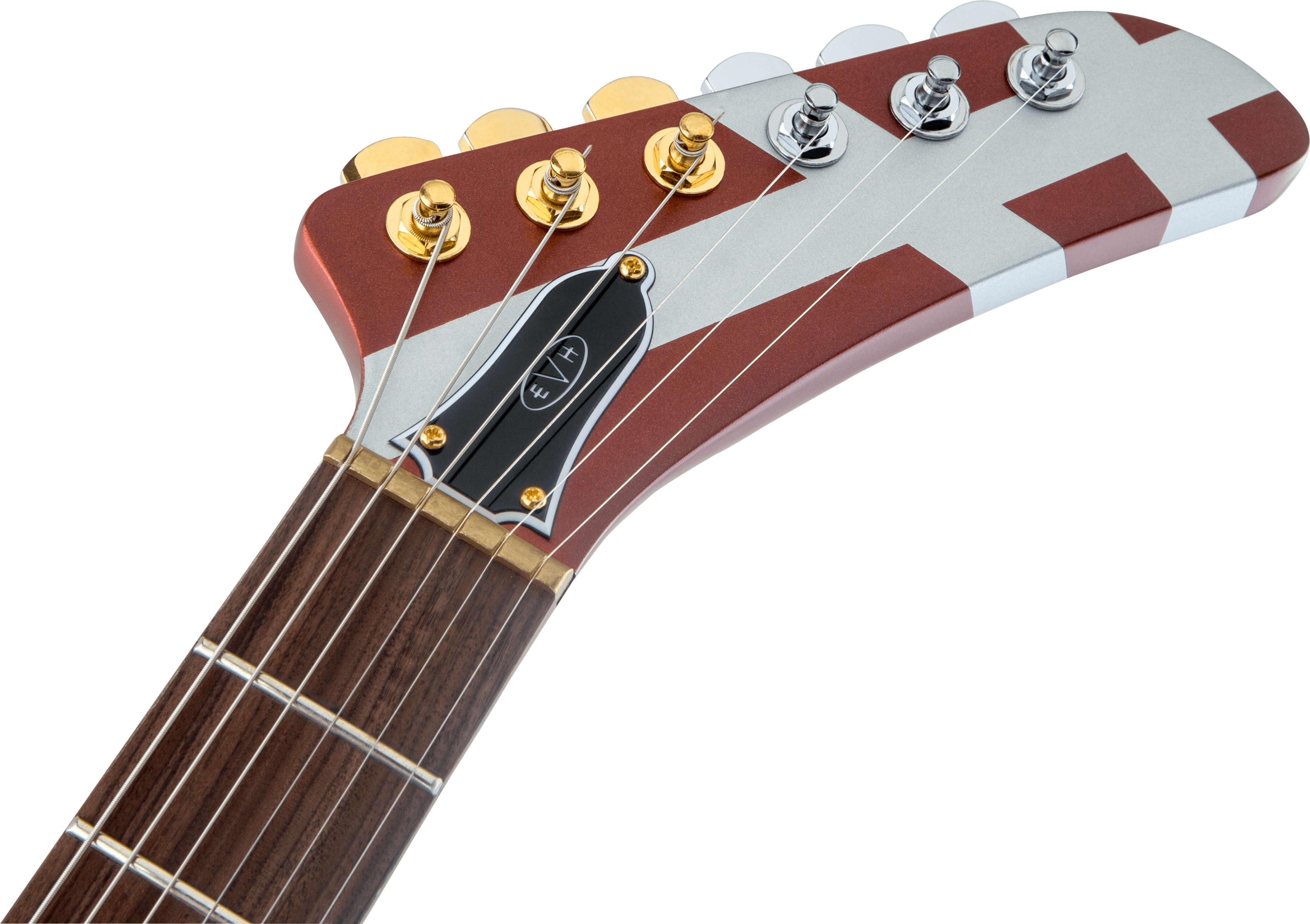 EVH Striped Series Shark Burgundy/Silver Stripes 2024 w/Gig