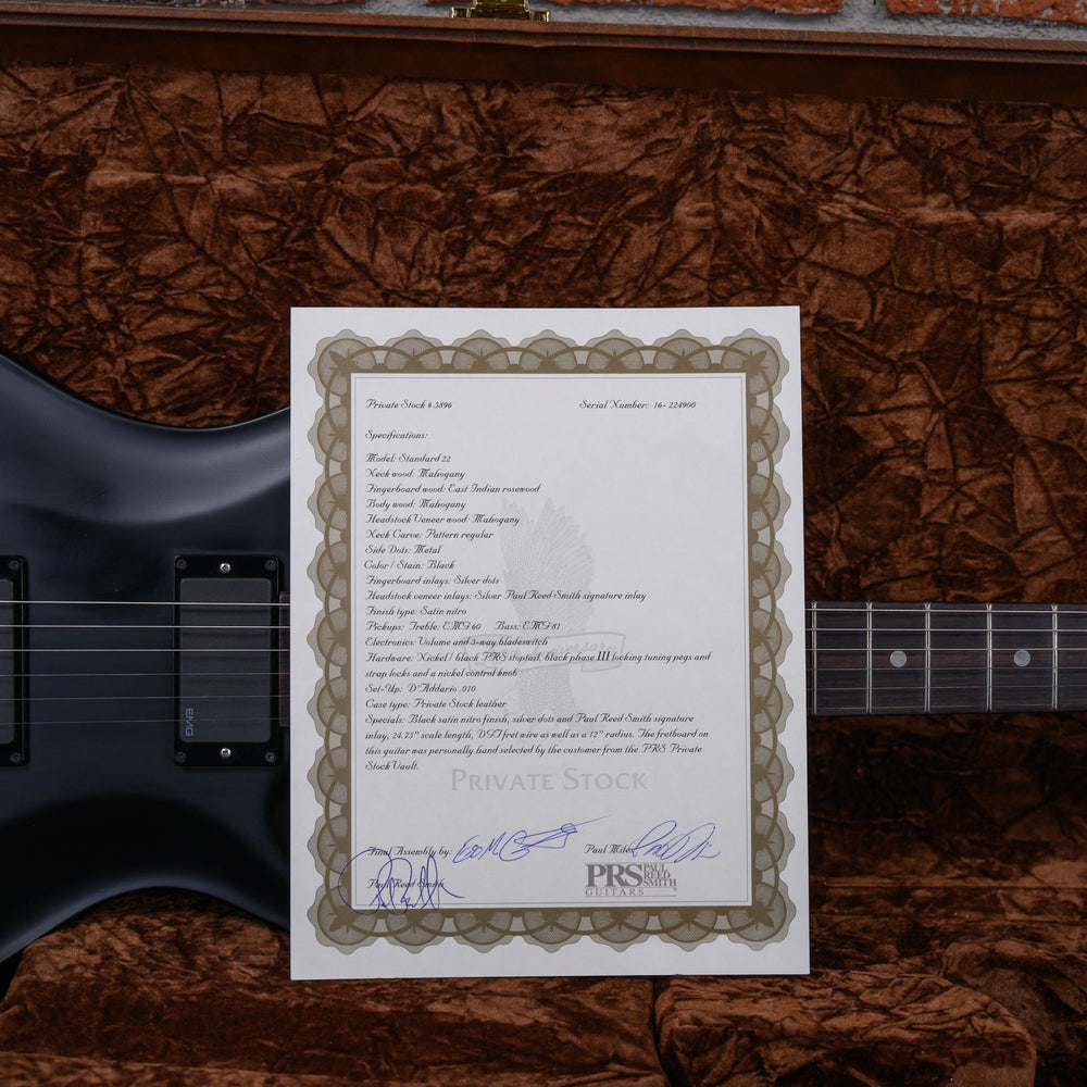 
                      
                        PRS Private Stock #5896 Standard 22 Satin Black Nitro 2016 w/OHSC
                      
                    