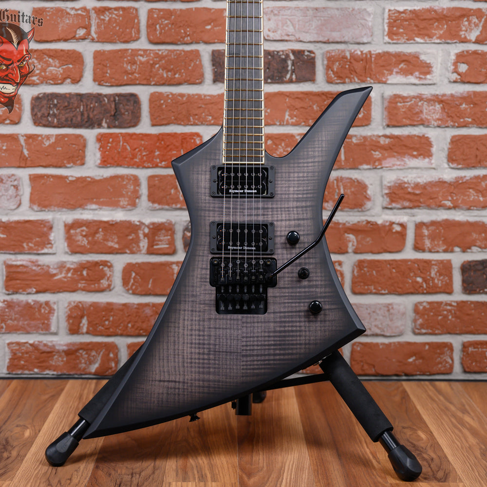 Jackson USA Custom Shop Kelly  KE2 Flame Maple Top Matte Satin Trans Black Burst W/Matching Reverse Headstock 2024 w/OHSC (B-Stock)