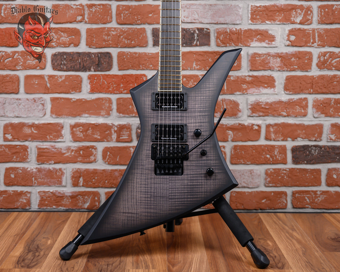 Jackson USA Custom Shop Kelly  KE2 Flame Maple Top Matte Satin Trans Black Burst W/Matching Reverse Headstock 2024 w/OHSC (B-Stock)