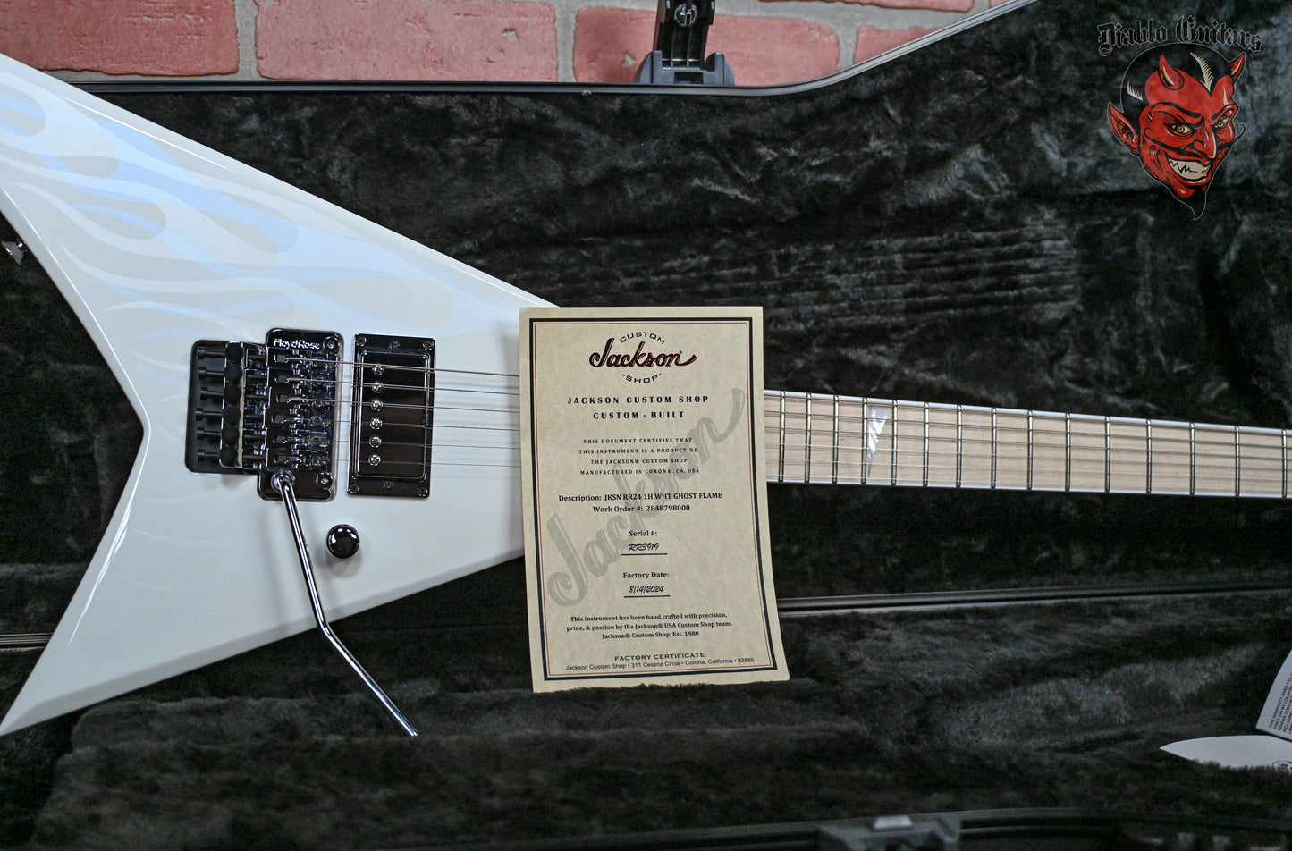 Jackson USA Custom Shop RR1 Rhoads White with Ghost Flames 2024 w/OHSC