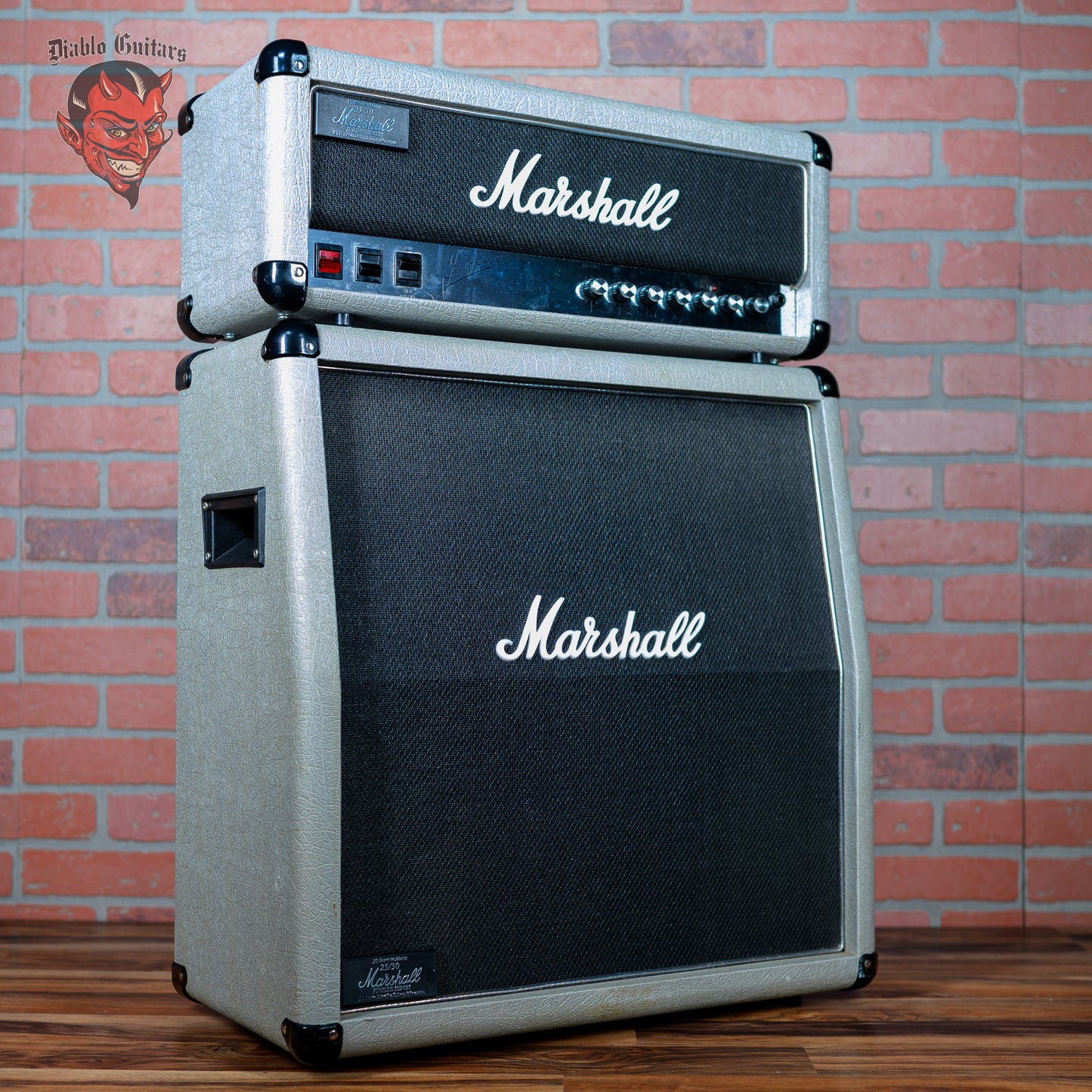 Marshall JCM25/50 2553 Silver Jubilee Head 1987 w/ 2556A 2x12 Slant Cab