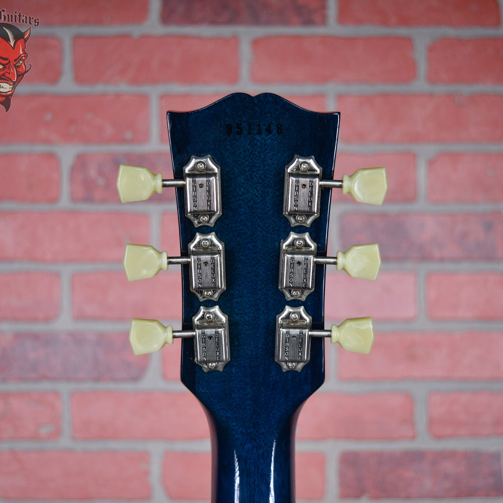 
                      
                        Gibson Custom Shop 1959 Les Paul Reissue Figured Maple Top Transparent White with Blue Back Finish 2005 w/OHSC
                      
                    