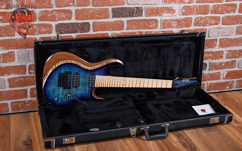 Kiesel Aries 7-String 5A Flame Maple Top Deep Knight Blue Burst 2015 w/OHSC