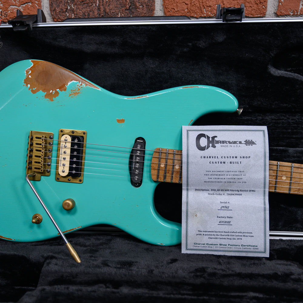 
                      
                        Charvel USA Custom Shop Music Zoo Exclusive HS San Dimas Nitro Aged Seafoam Green Lacquer 2022 w/OHSC/COA
                      
                    