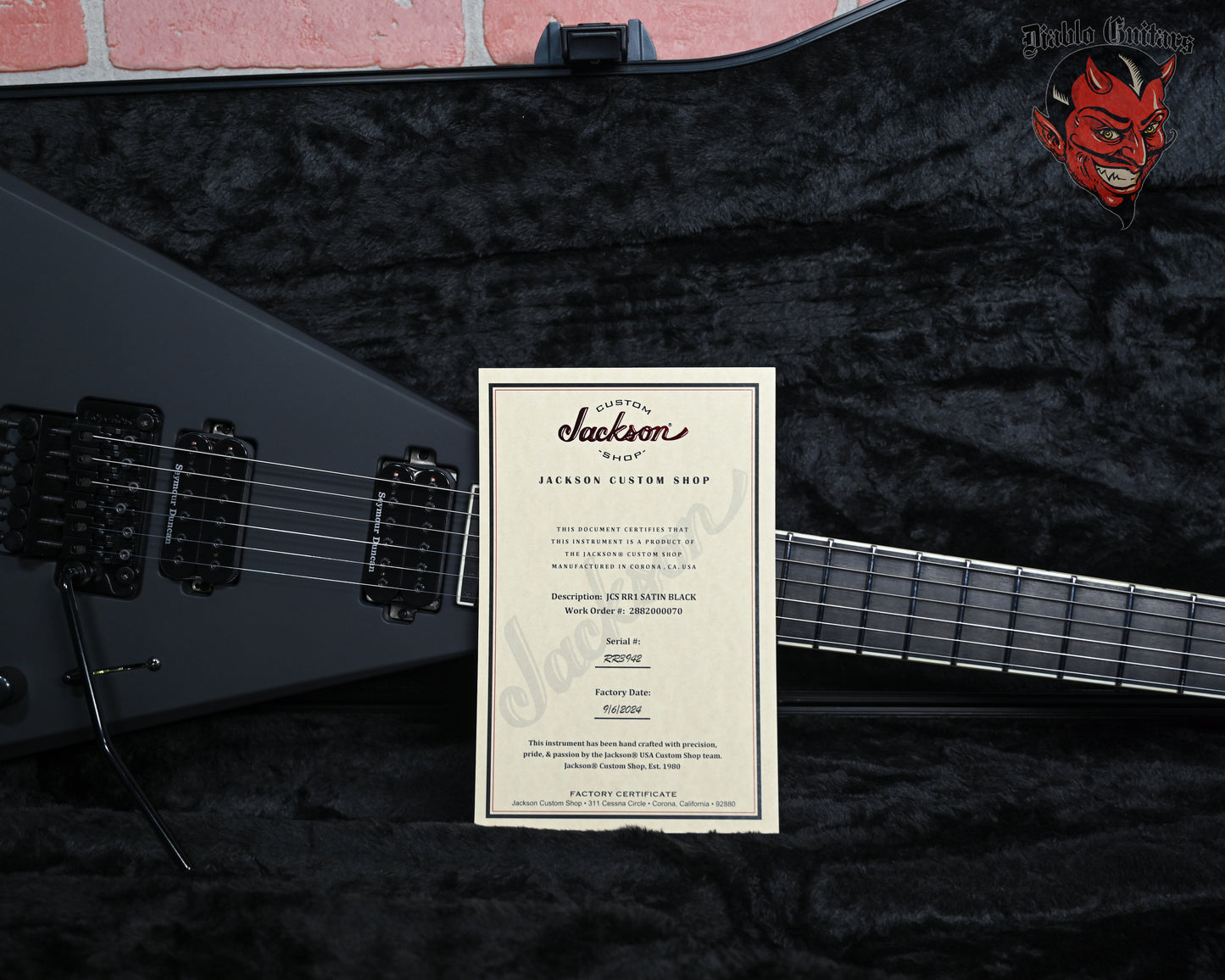 Jackson USA Custom Shop RR1 Rhoads Satin Black 2024 w/OHSC