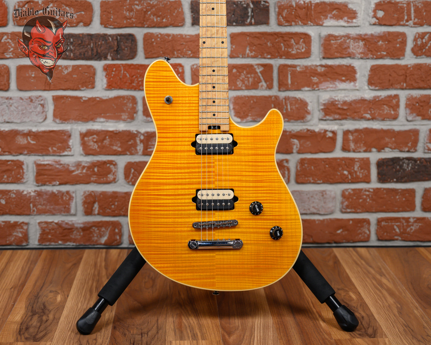 Peavey USA EVH Wolfgang Flame Maple Top Transparent Amber 1998 w/OHSC