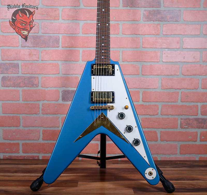 
                      
                        Gibson Heritage Flying V 1958 Reissue Factory Pelham Blue 1981 w/OHSC
                      
                    