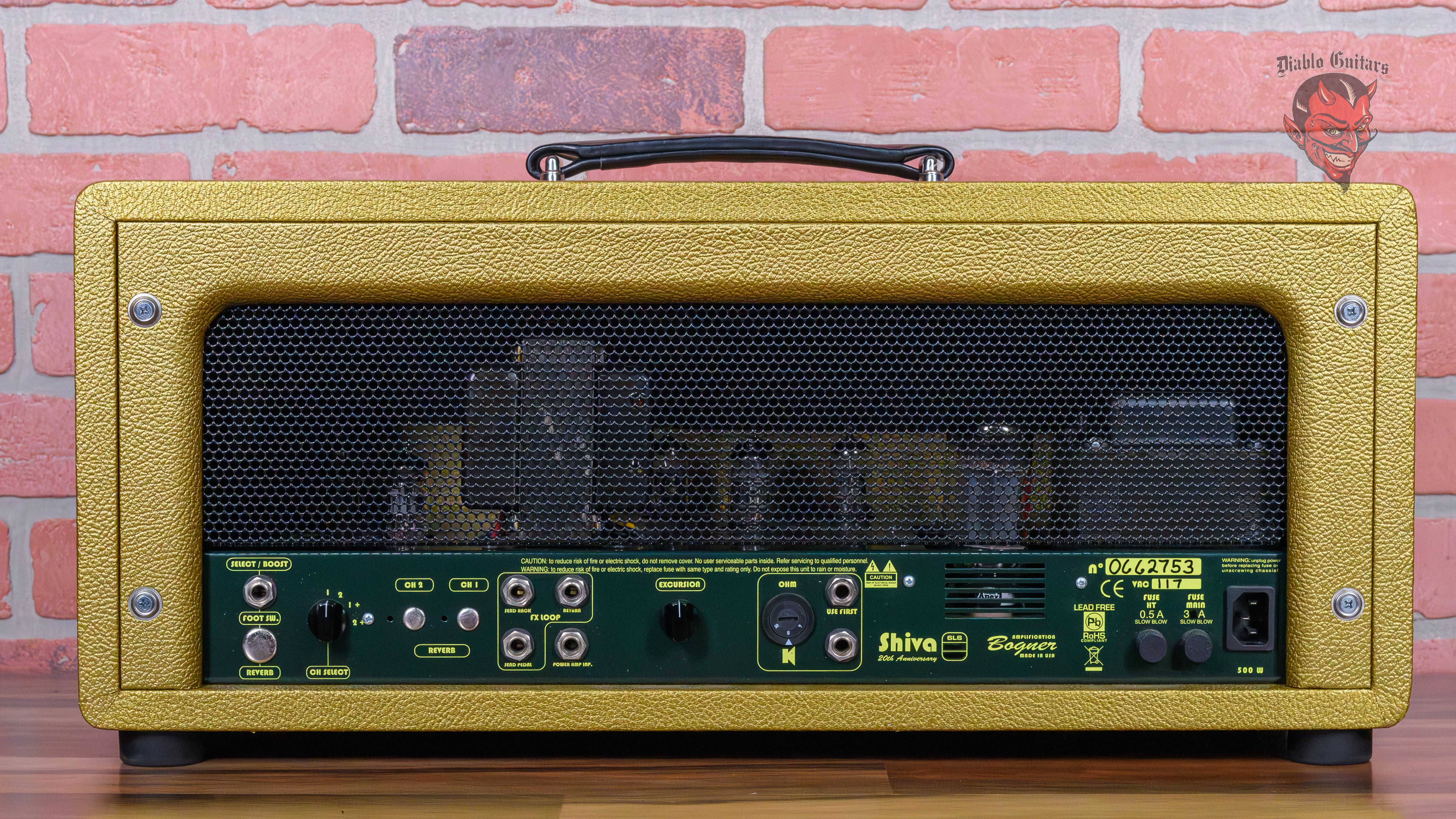 Bogner Shiva 20th Anniversary 6L6 60-Watt Head Gold Tolex – Diablo