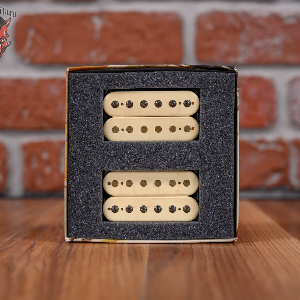 Bare Knuckle PG Blues Humbucker Set Aged Cream Aged Nickel Screws 50mm Standard Spacing Alnico 2 Magnets